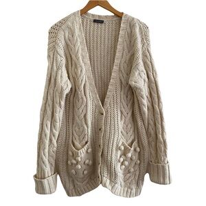 Vince Camuto Cream Cable Knit Cardigan